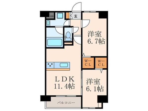 ネクステージ三萩野の物件間取画像